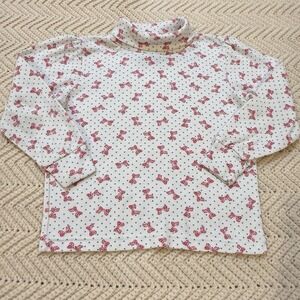 Sprockets Turtleneck Girls 4T Polka Dot Bows L/S Top Coquette Chic Retro 90s VTG